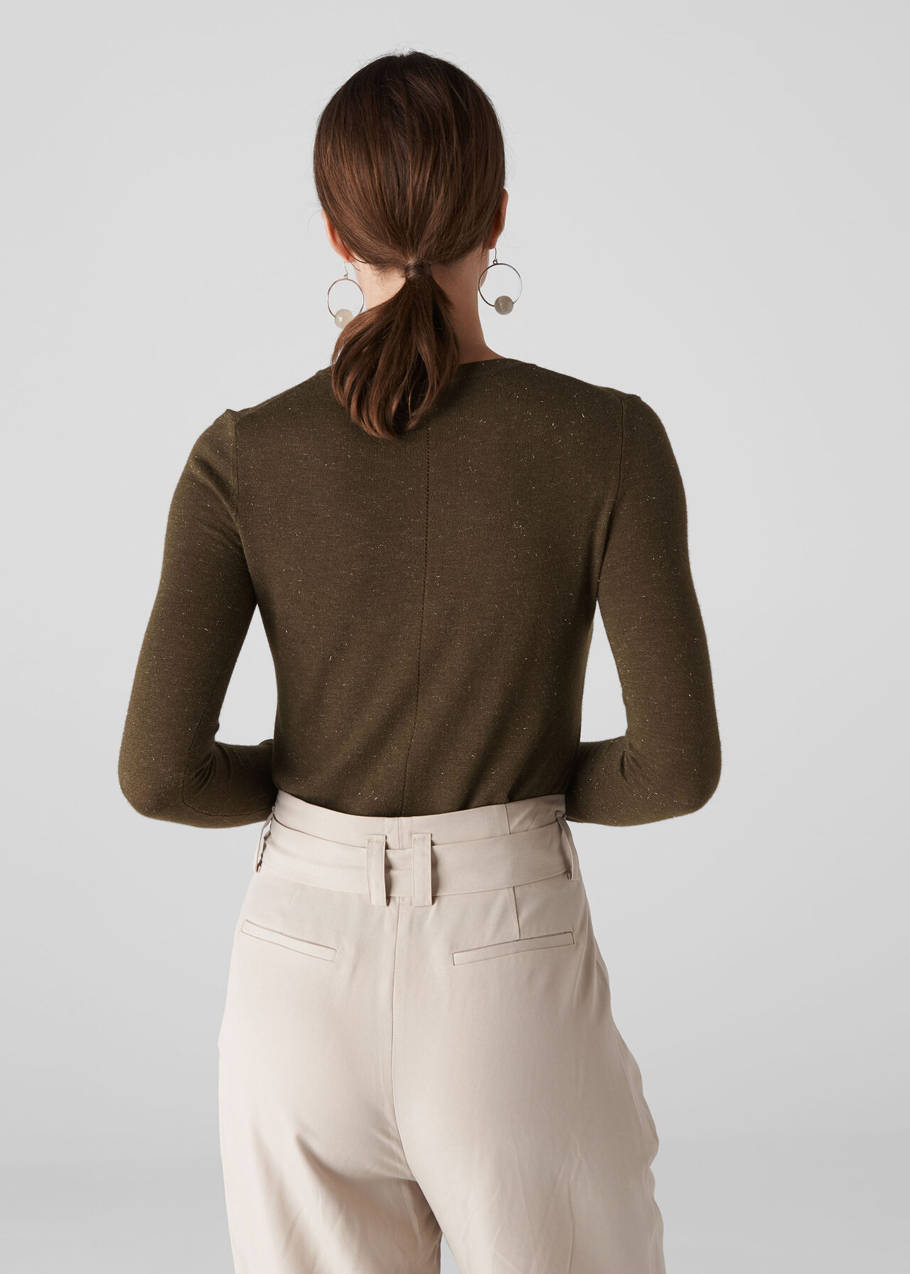 Annie Sparkle Knit Khaki