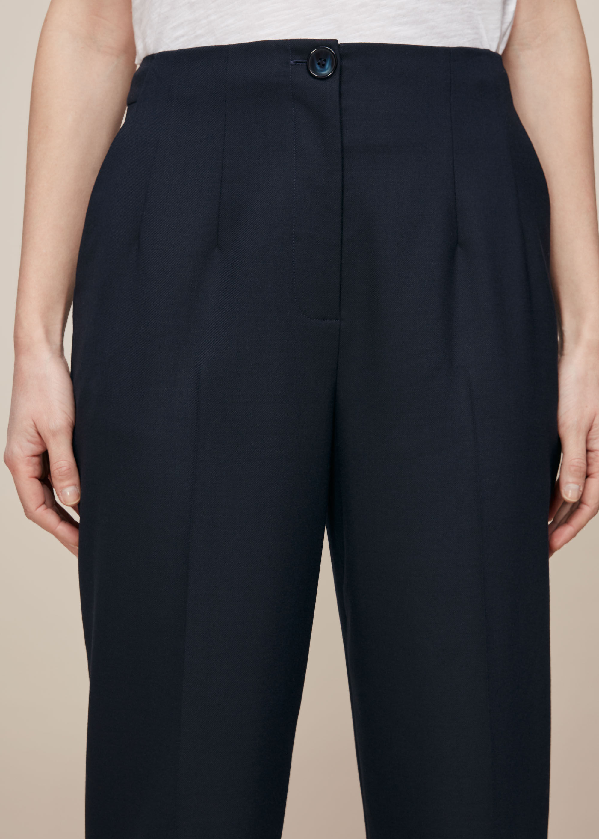 Navy Anita High Waist Trouser 