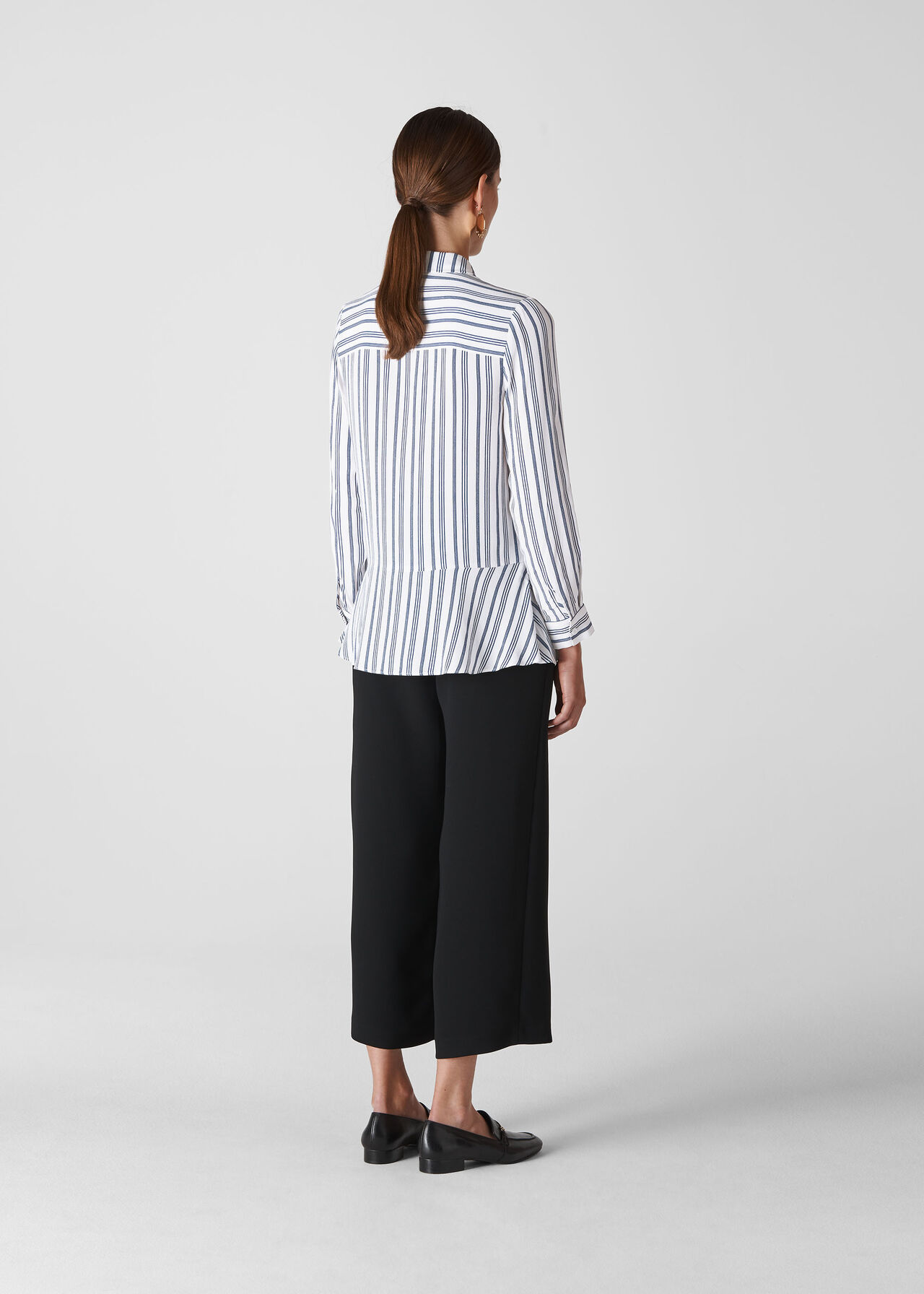 Stripe Frill Front Shirt White/Multi