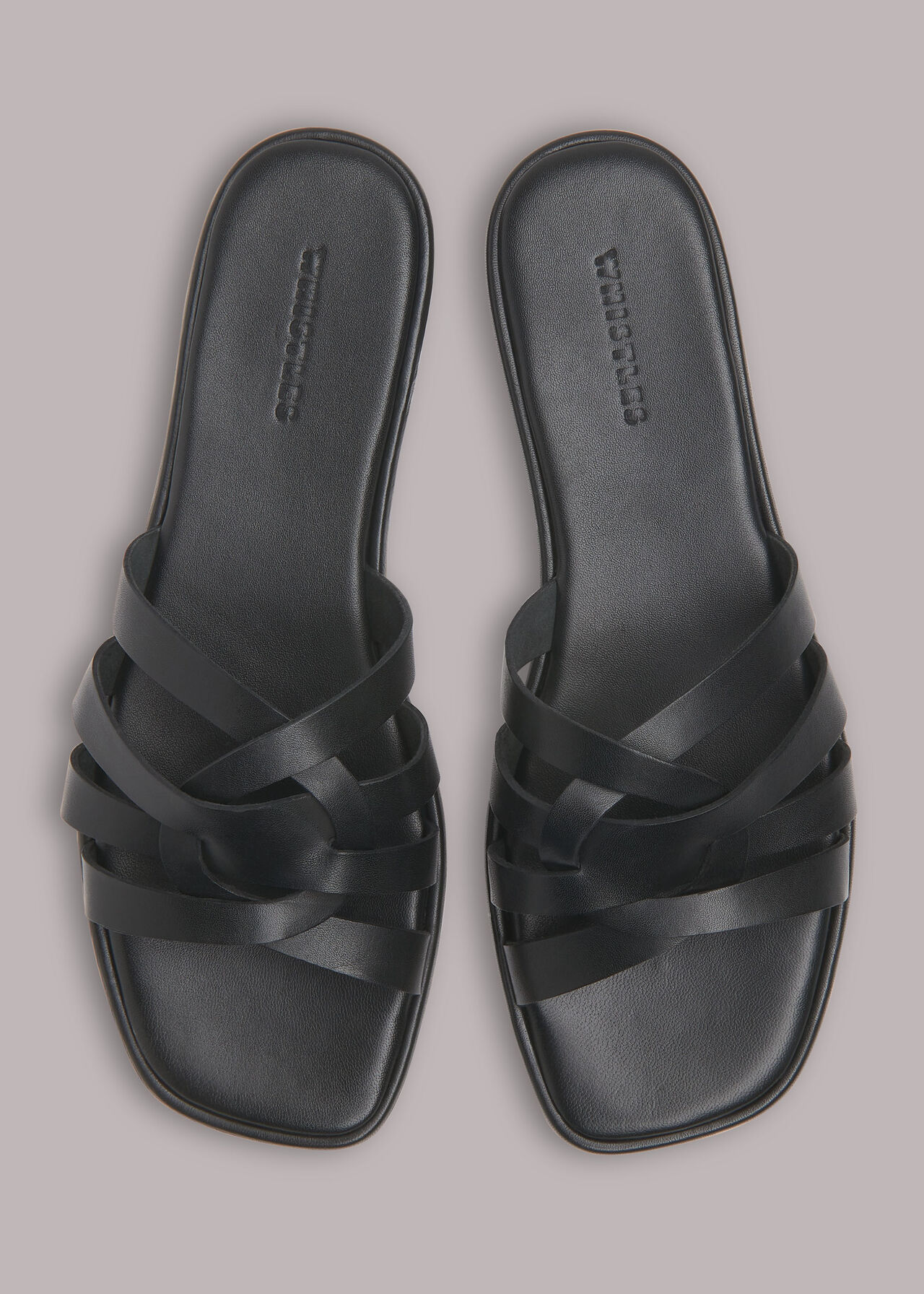 Black Cece Woven Slide | WHISTLES