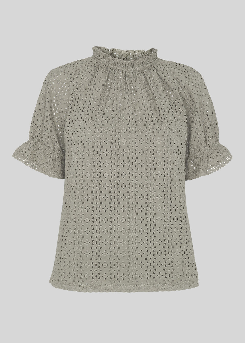 Augustina Broderie Top Pale Green