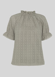 Augustina Broderie Top Pale Green