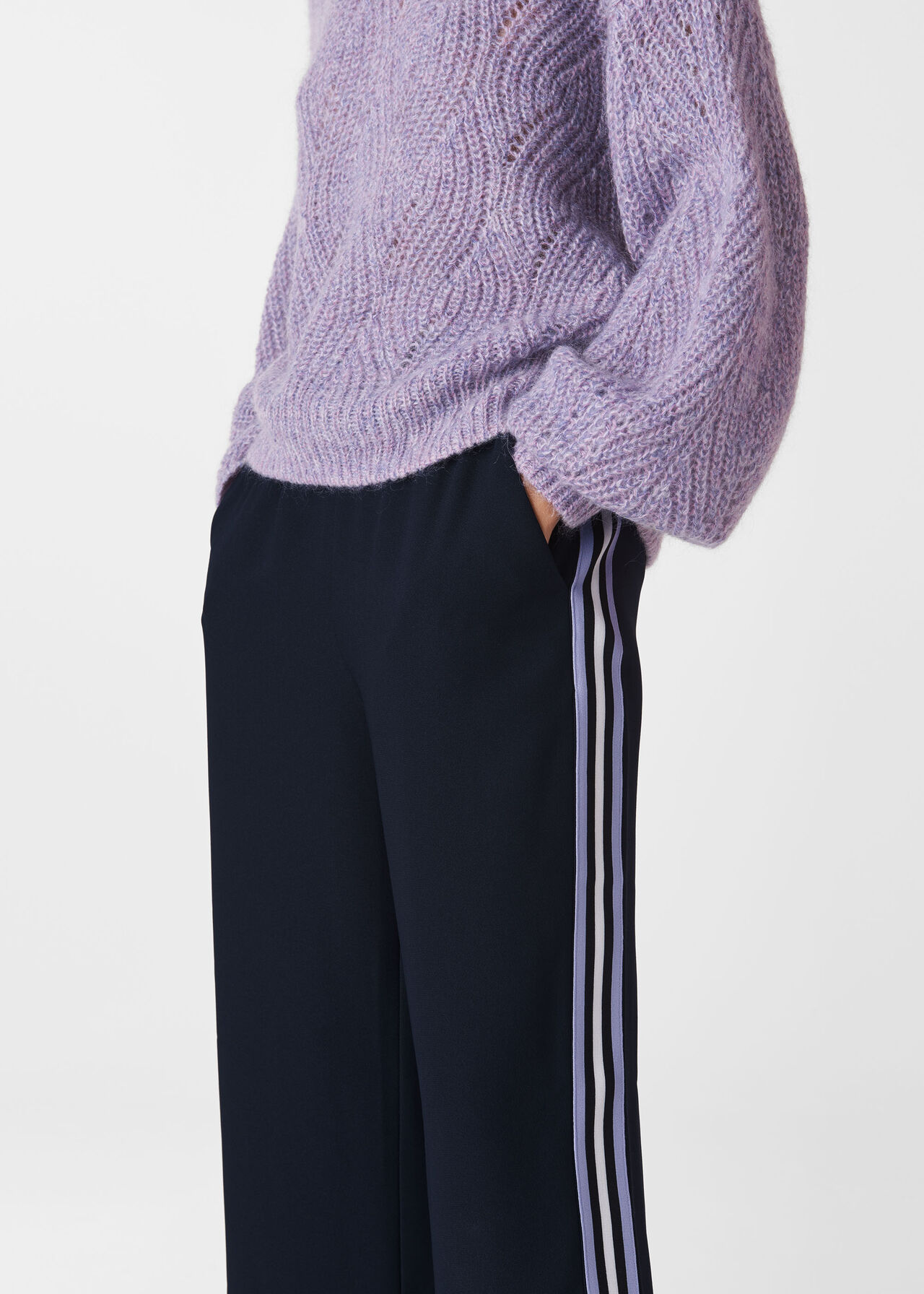 Helena Tape Stripe Trouser Navy