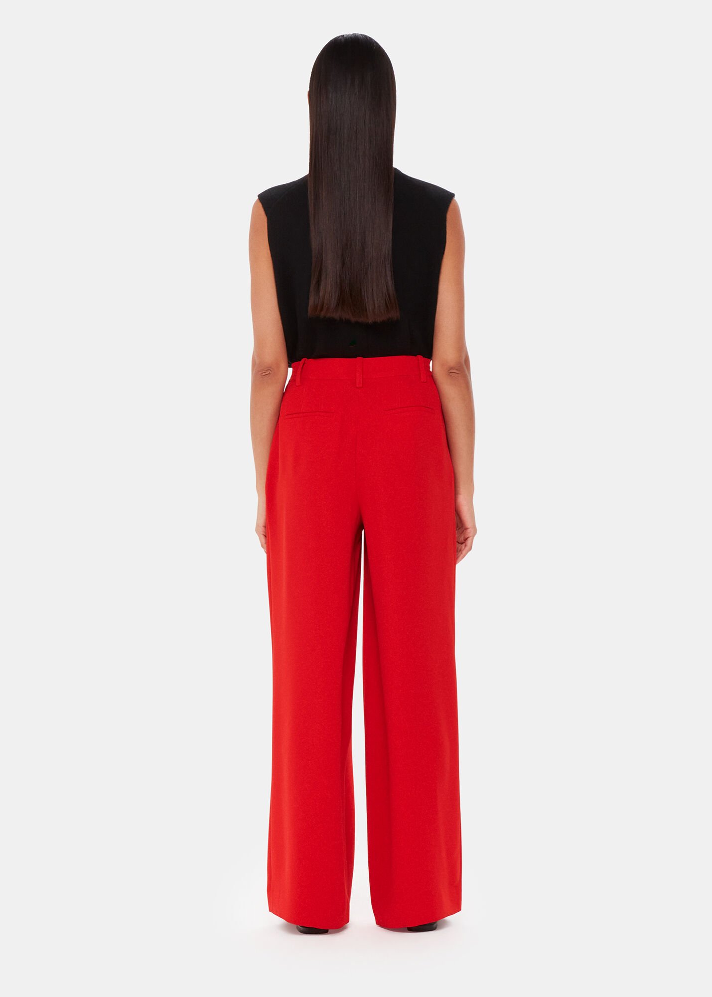 Red Harper Crepe Wide Leg Trouser WHISTLES Whistles UK