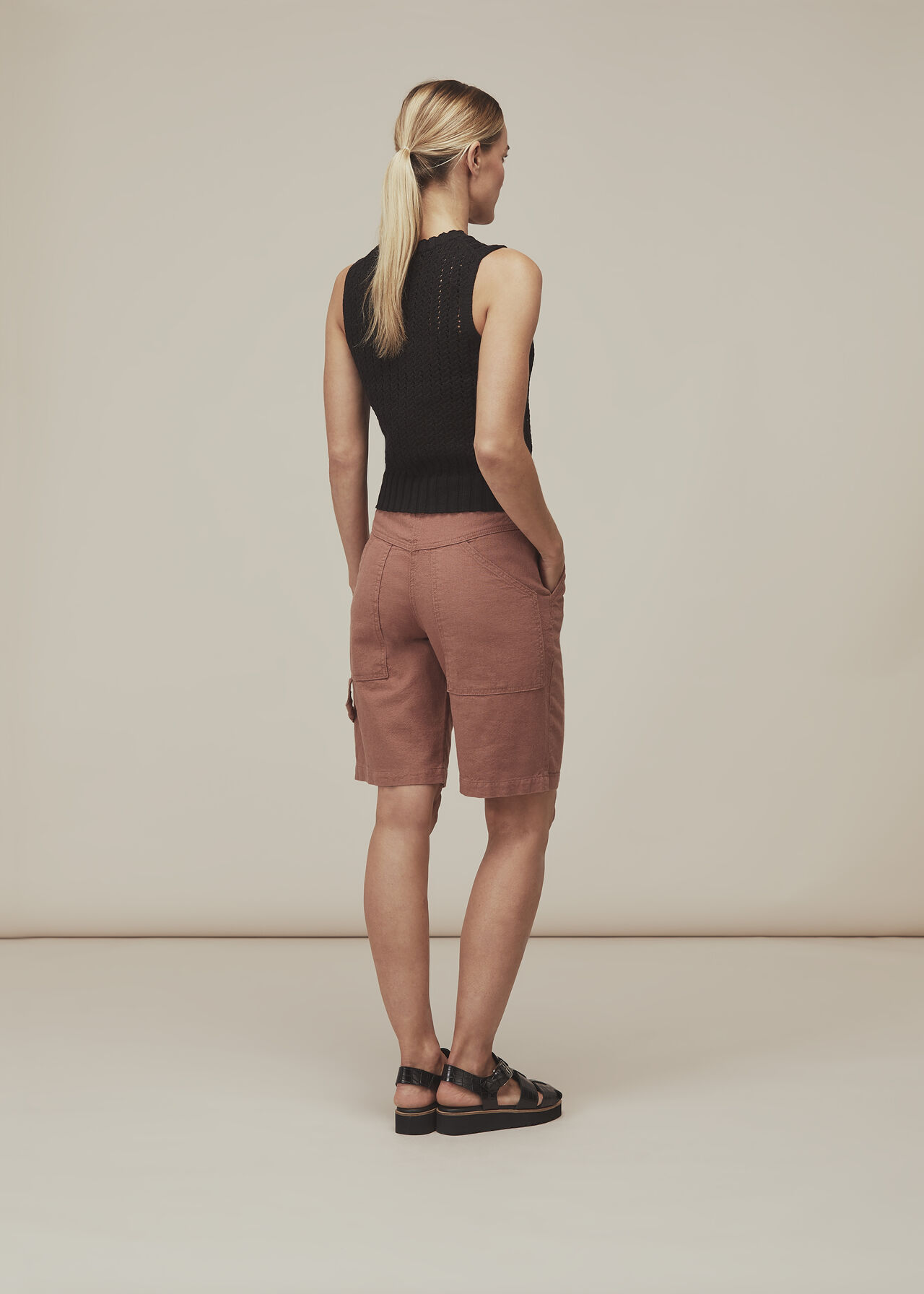 Chevron Pointelle Knit Black