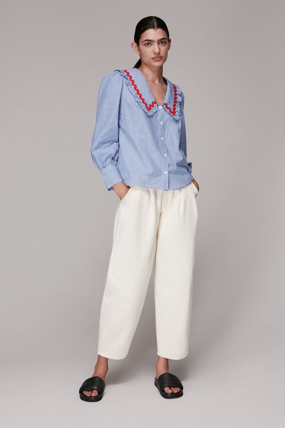 Ric Rac Detail Collar Top