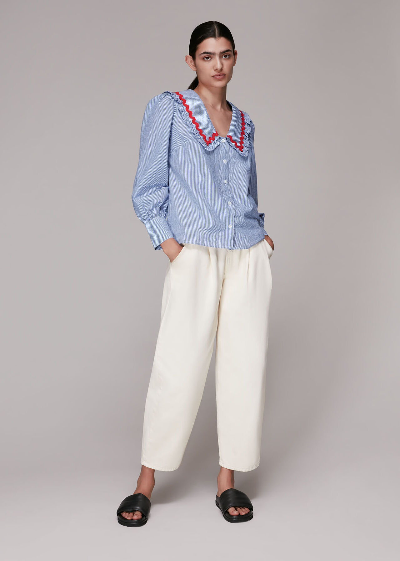 Ric Rac Detail Collar Top