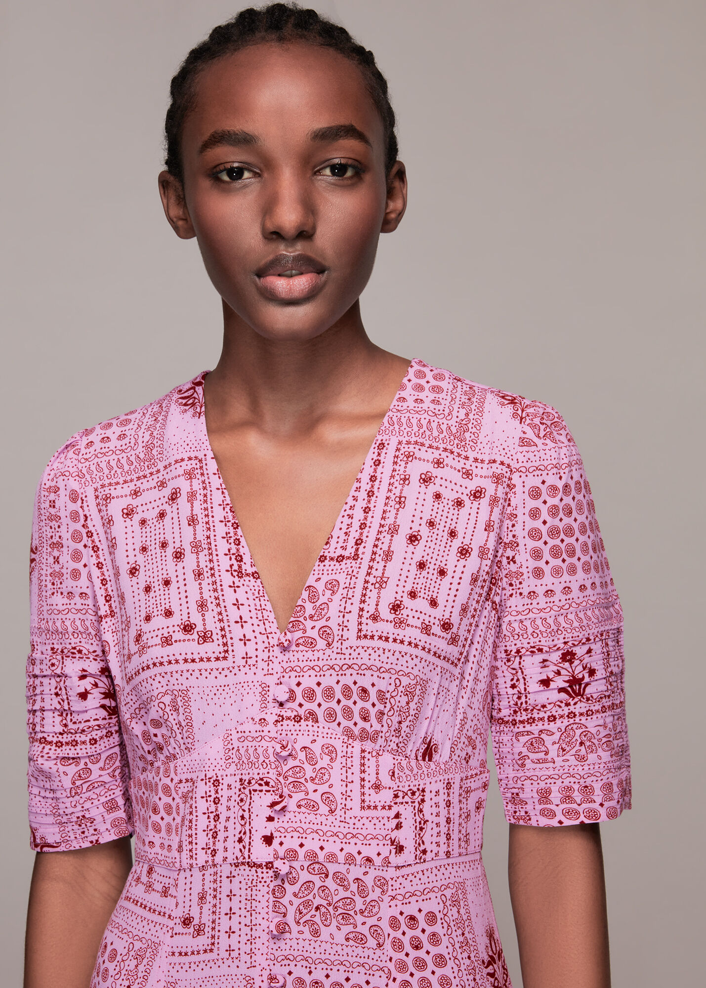 Pink/Multi Bandana Print Neave Dress WHISTLES Whistles US