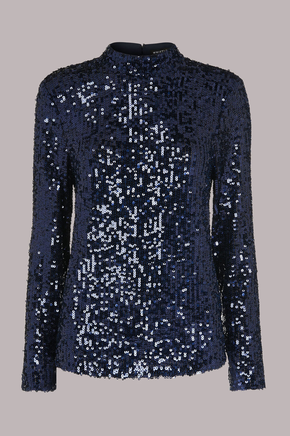 High Neck Sequin Top