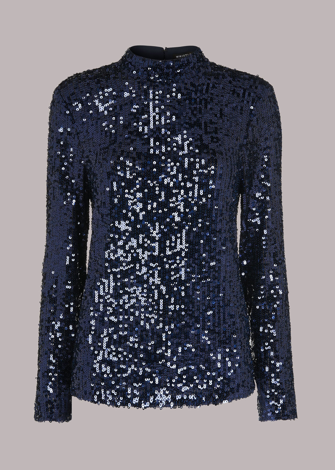 High Neck Sequin Top