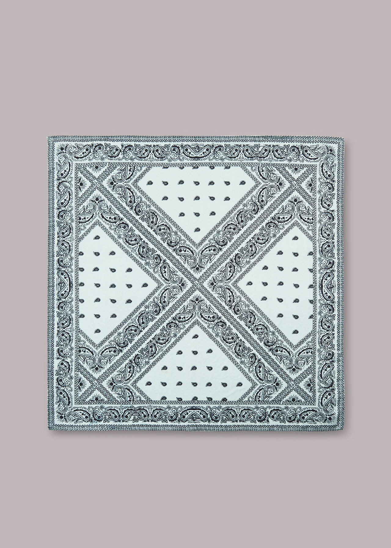 Bandana Print Silk Scarf