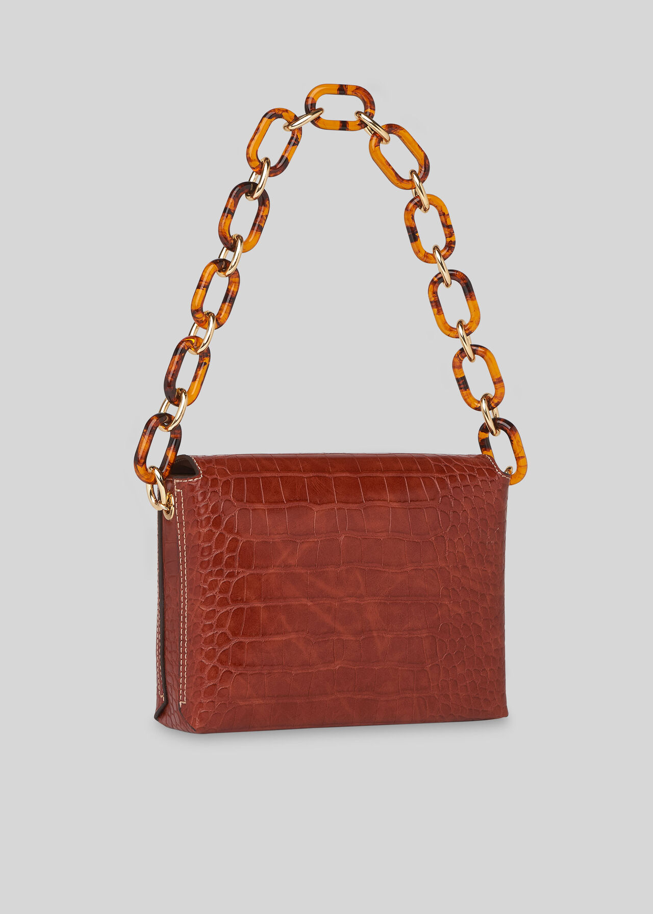 Rima Croc Chain Bag Burgundy