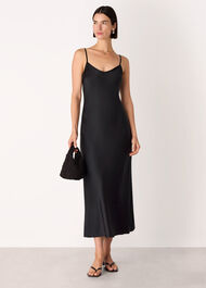 2 In 1 Satin Midi Dress
