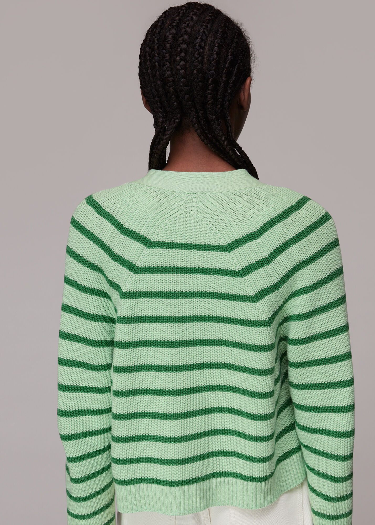 Green striped cardigan discount