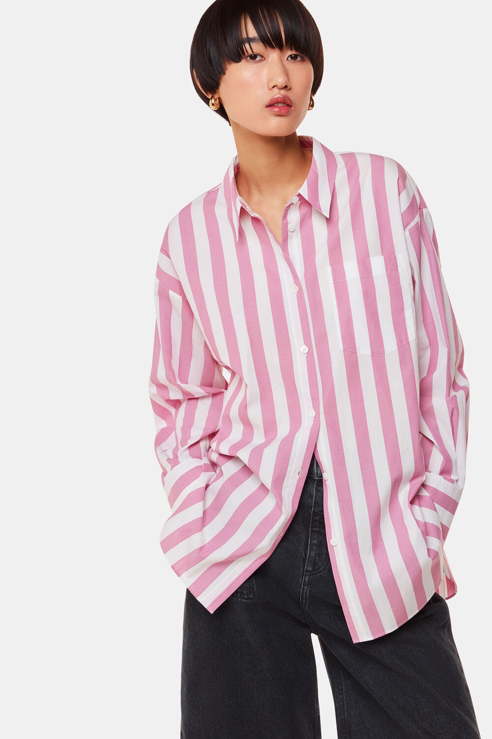 Pink Stripe Oversize Shirt