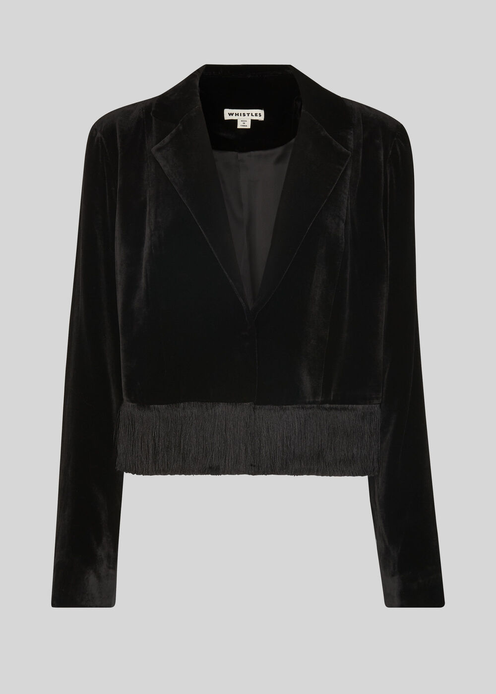 Camilla Tassel Velvet Jacket Black