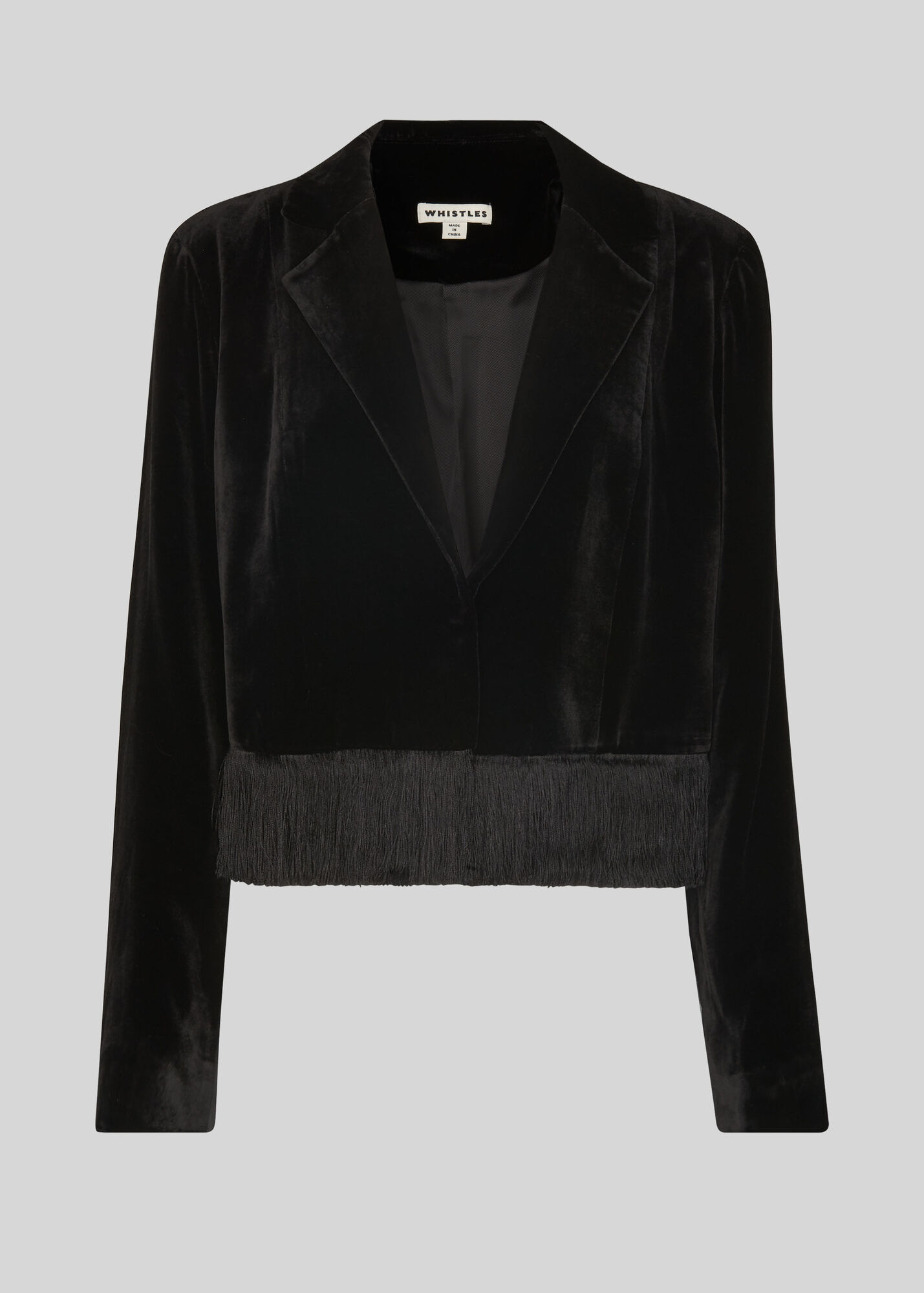 Black Camilla Tassel Velvet Jacket WHISTLES