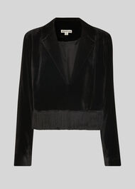 Camilla Tassel Velvet Jacket Black
