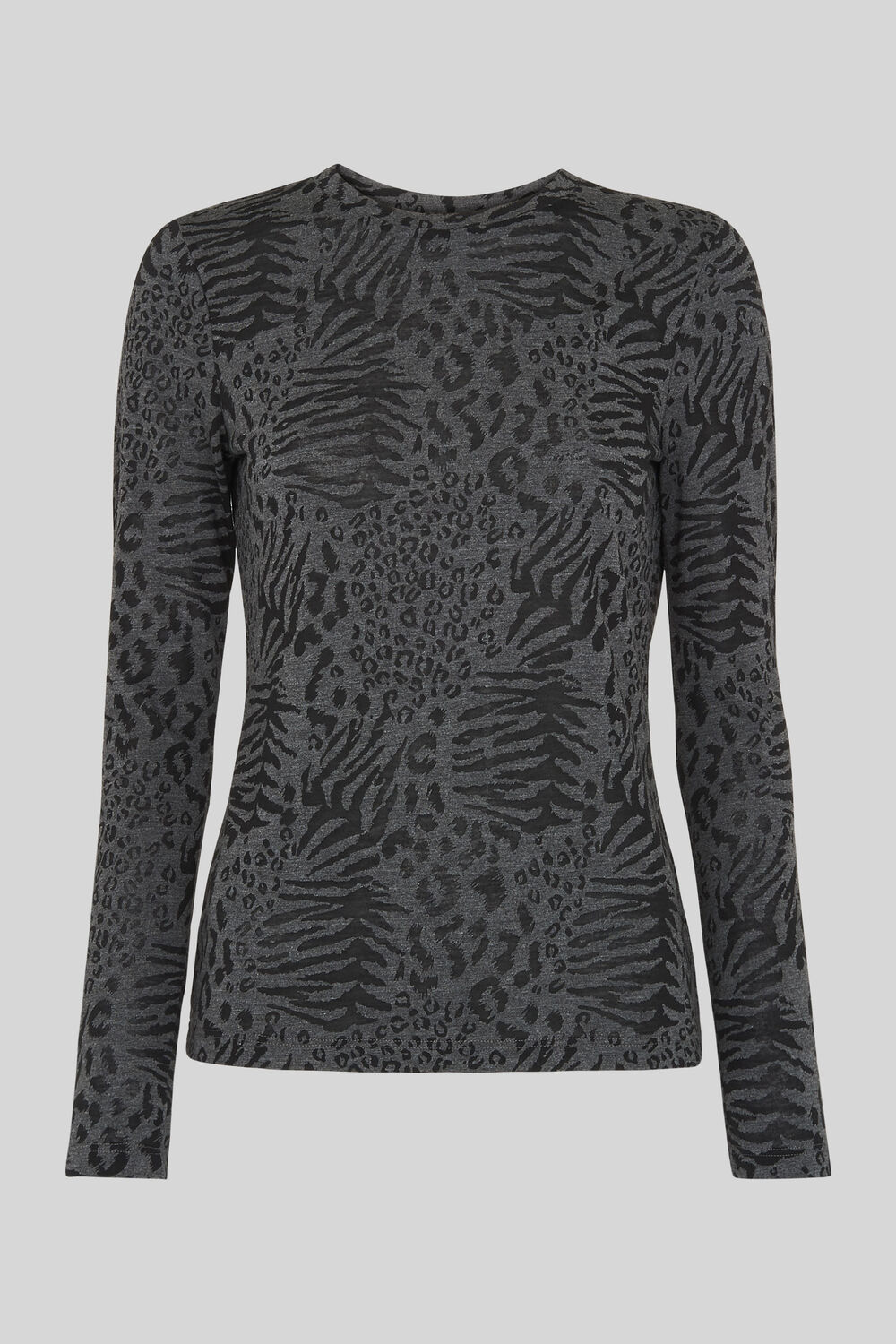 Animal Burnout Crew Neck Top Grey/Multi