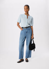 Textured Cotton Frill Top