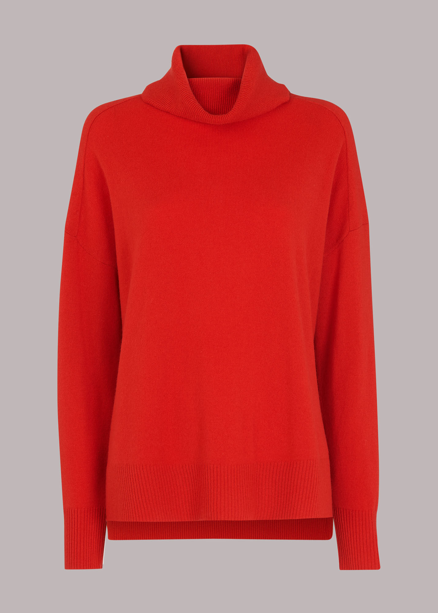 Red Cashmere Roll Neck Jumper WHISTLES