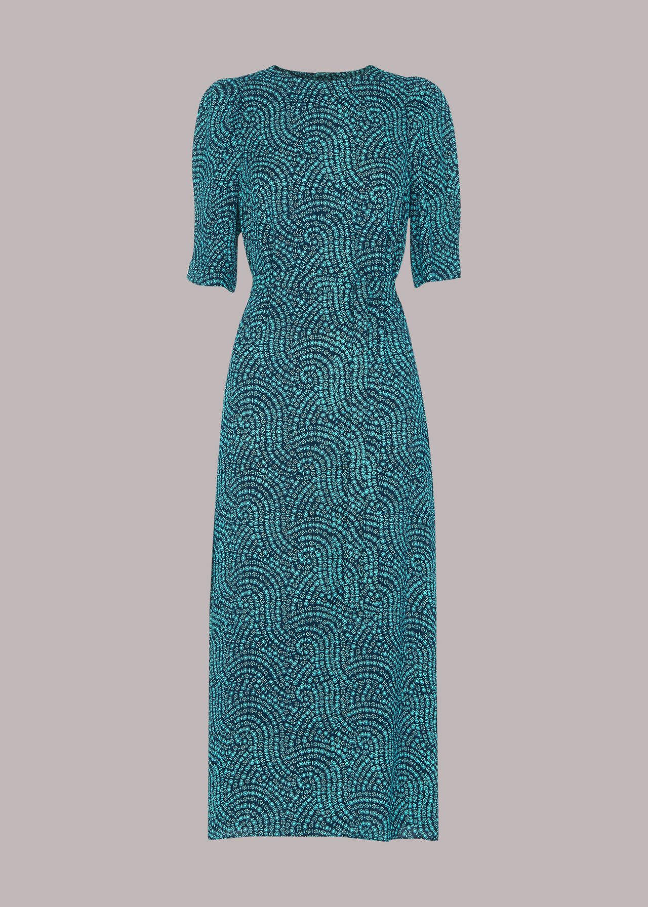 Blue/Multi Daisy Waves Cut Out Midi Dress | WHISTLES