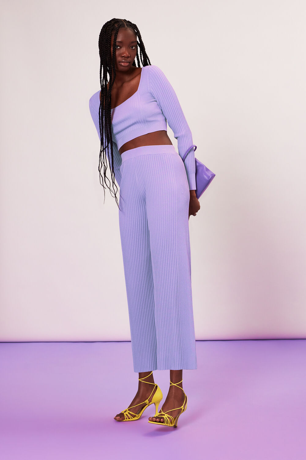 Square Neck Rib Knit