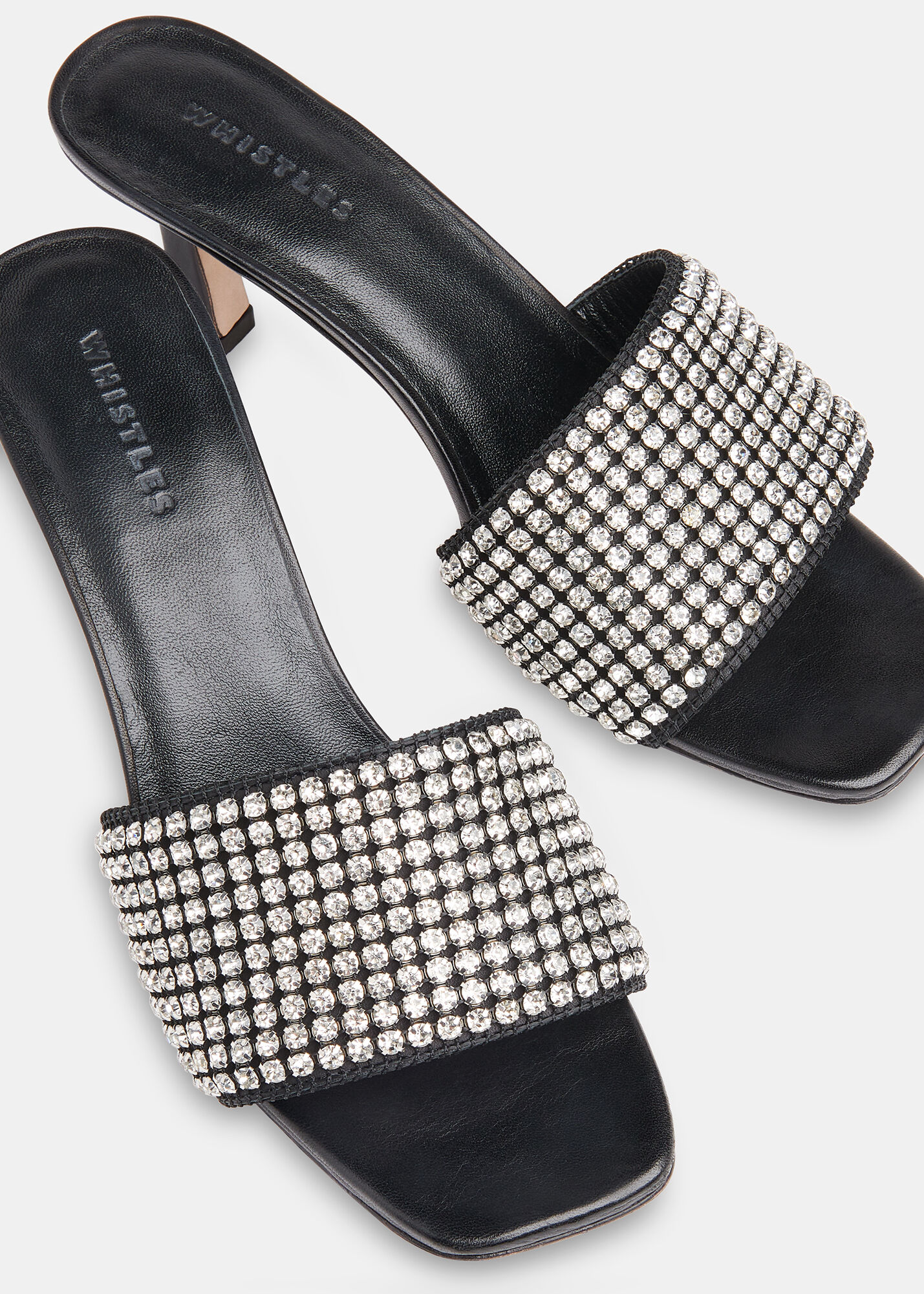 Diamante slip on sandals deals