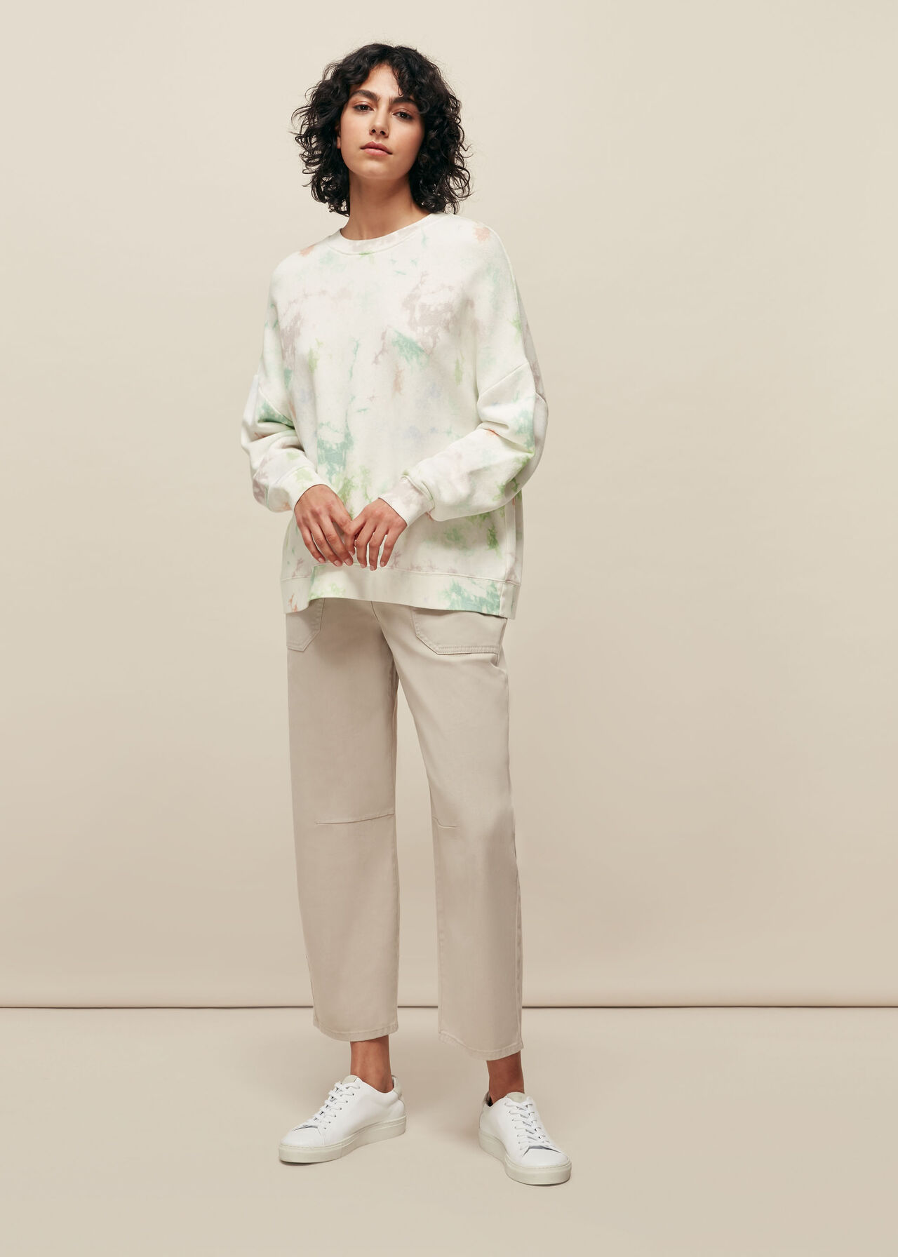 White/Multi Tie Dye Print Sweatshirt | WHISTLES