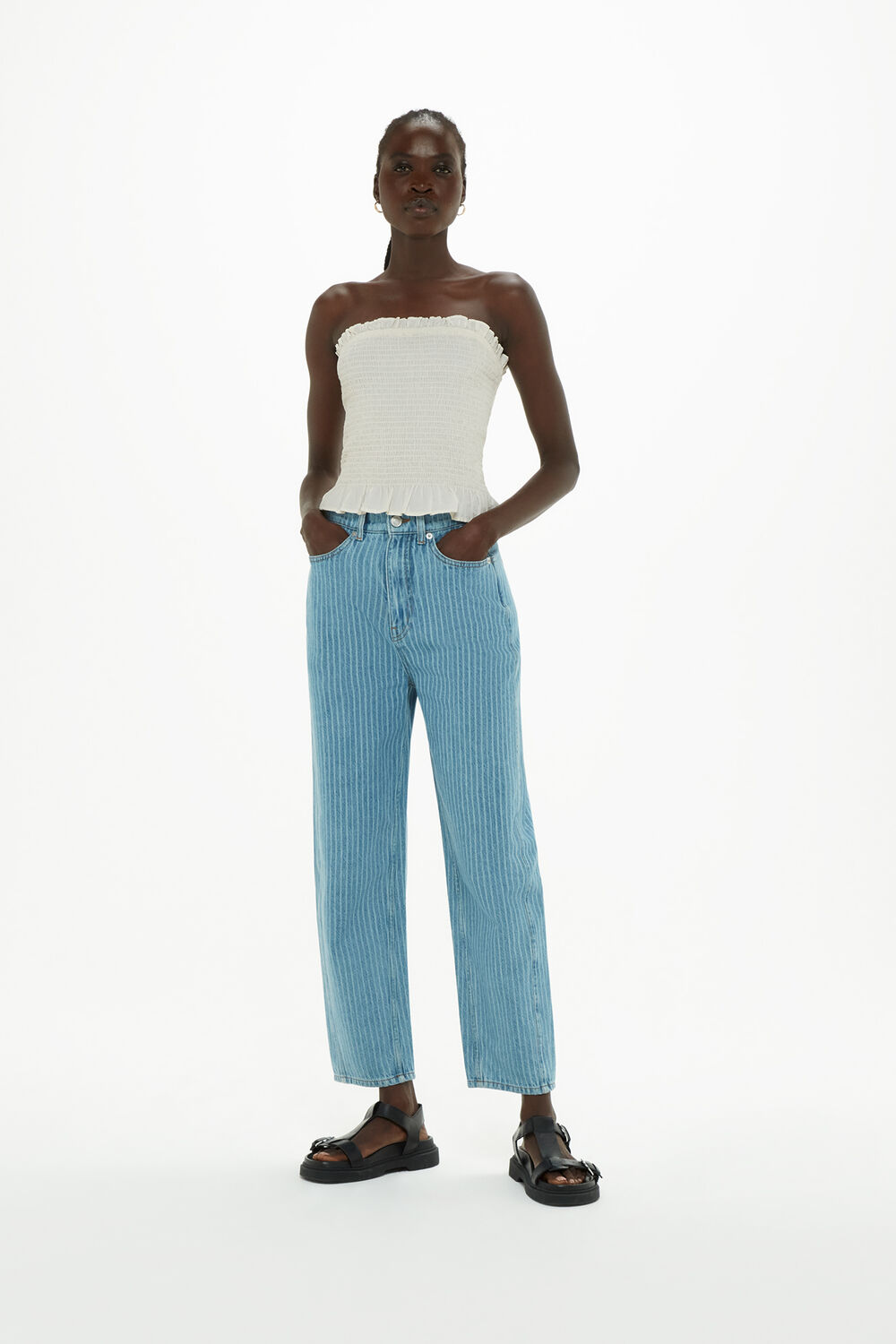 Ivory Detachable Lois Crinkle Top