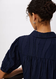 Textured Drop Waist Midi Dress