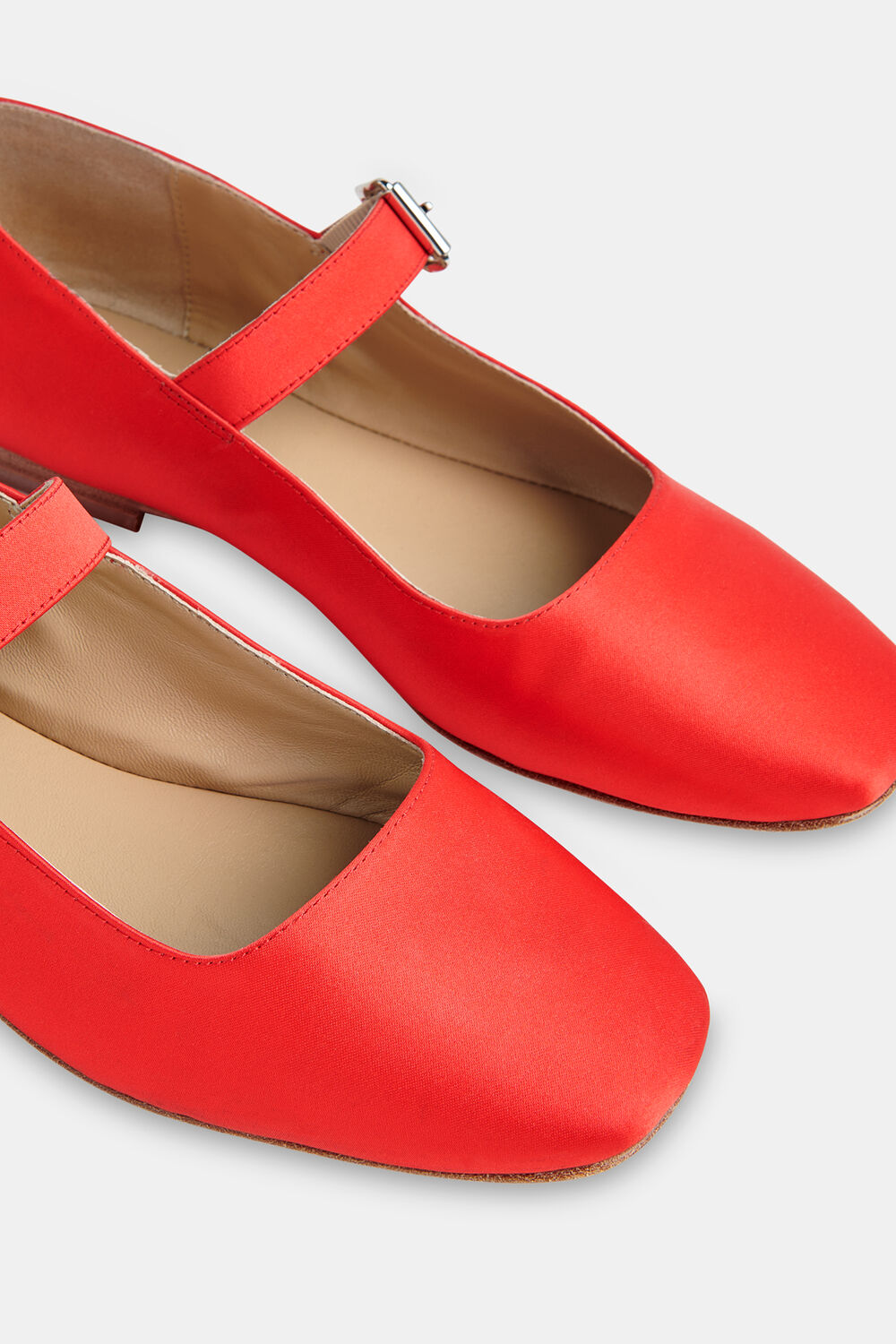 Red Elba Satin Ballet Pump