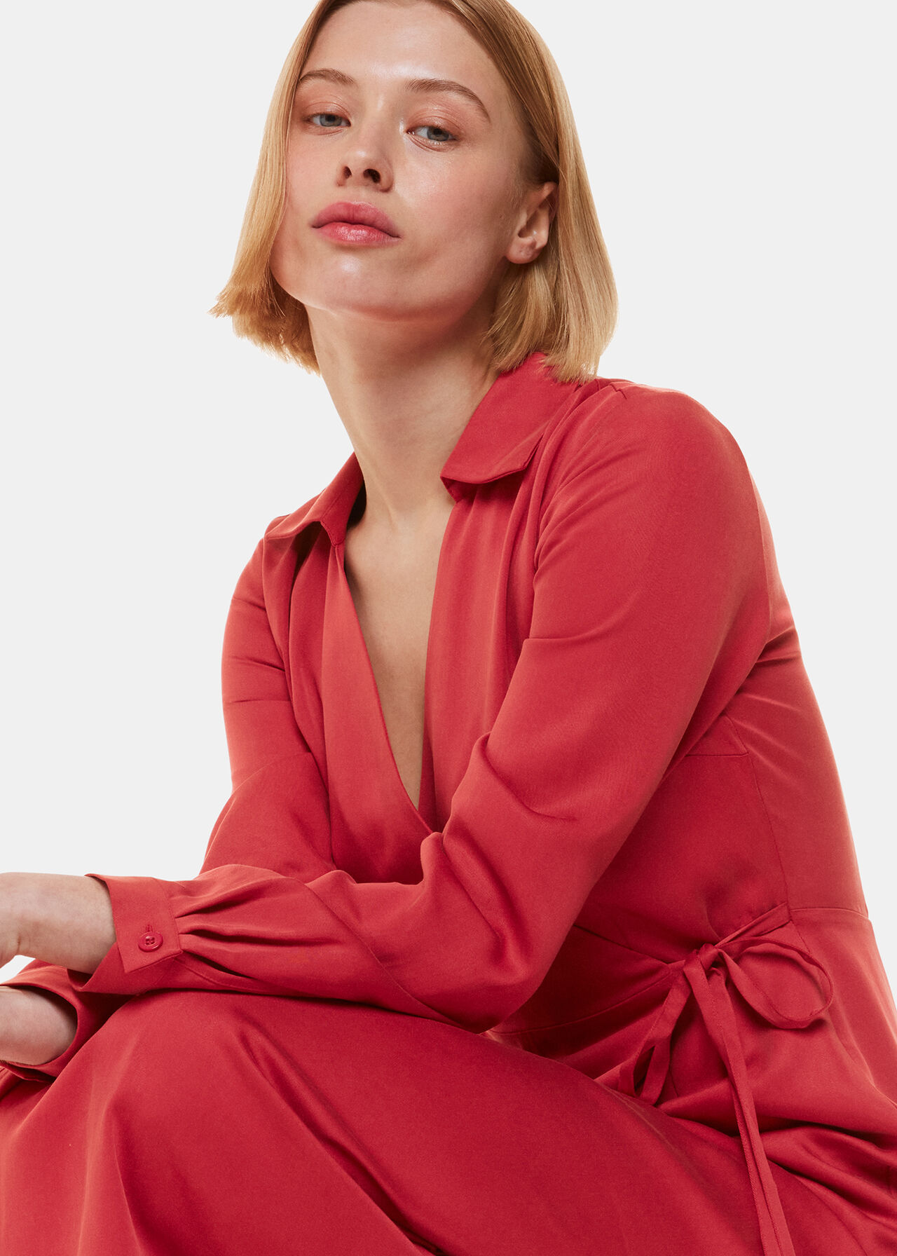 Elodie Tie Wrap Midi Dress