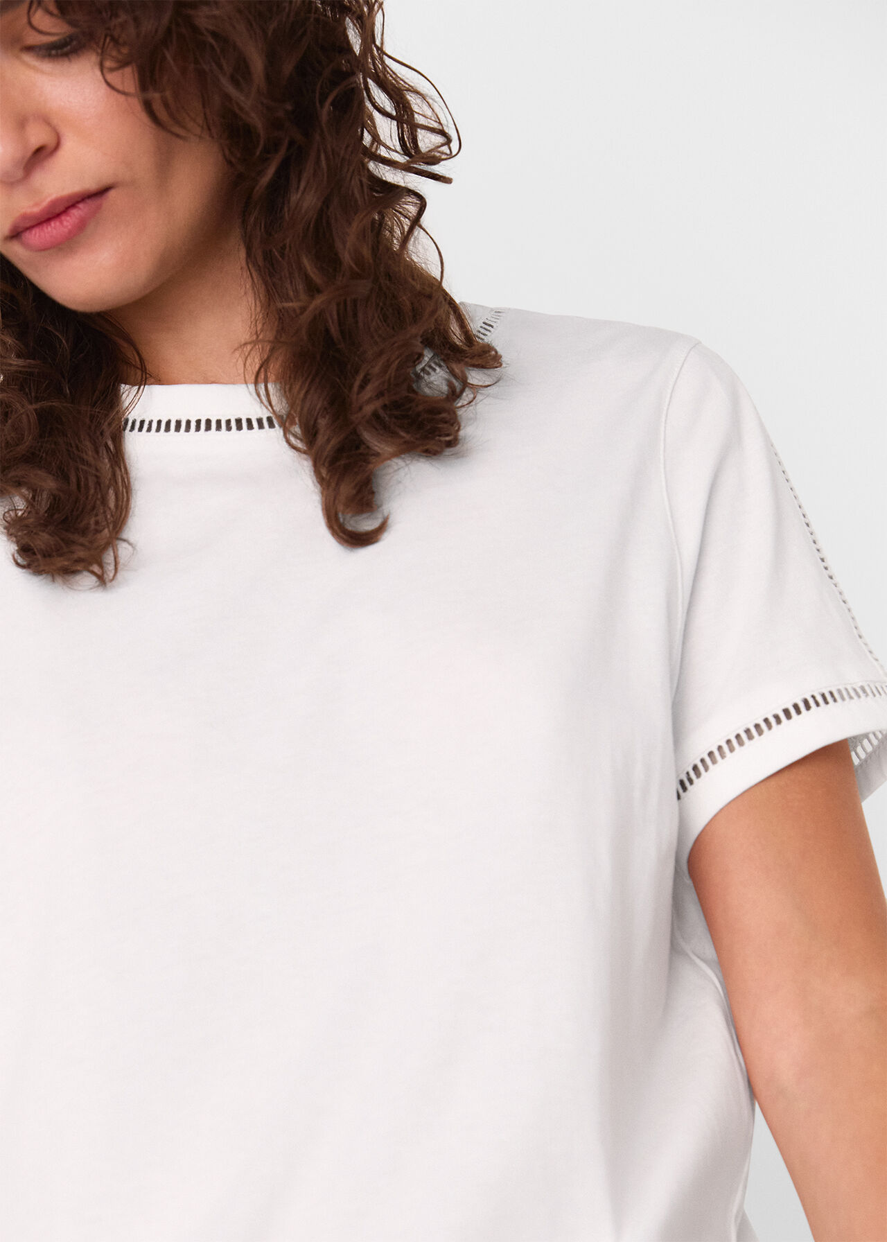 Broderie Trim Detail Tee