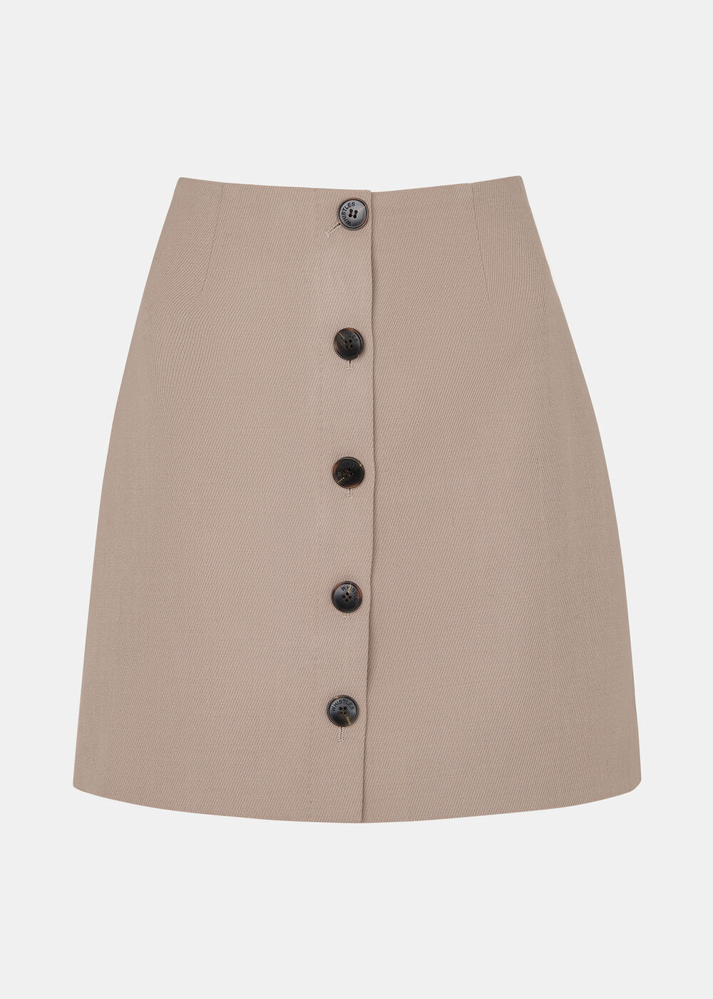 Button Front Wool Mini Skirt
