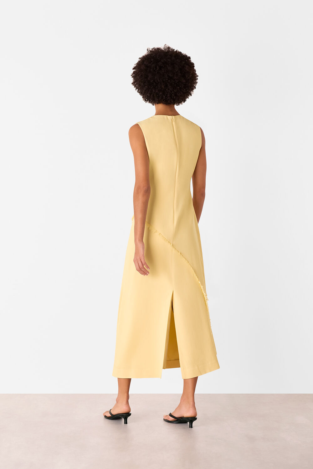 Yellow Deana Textured Detail Dress