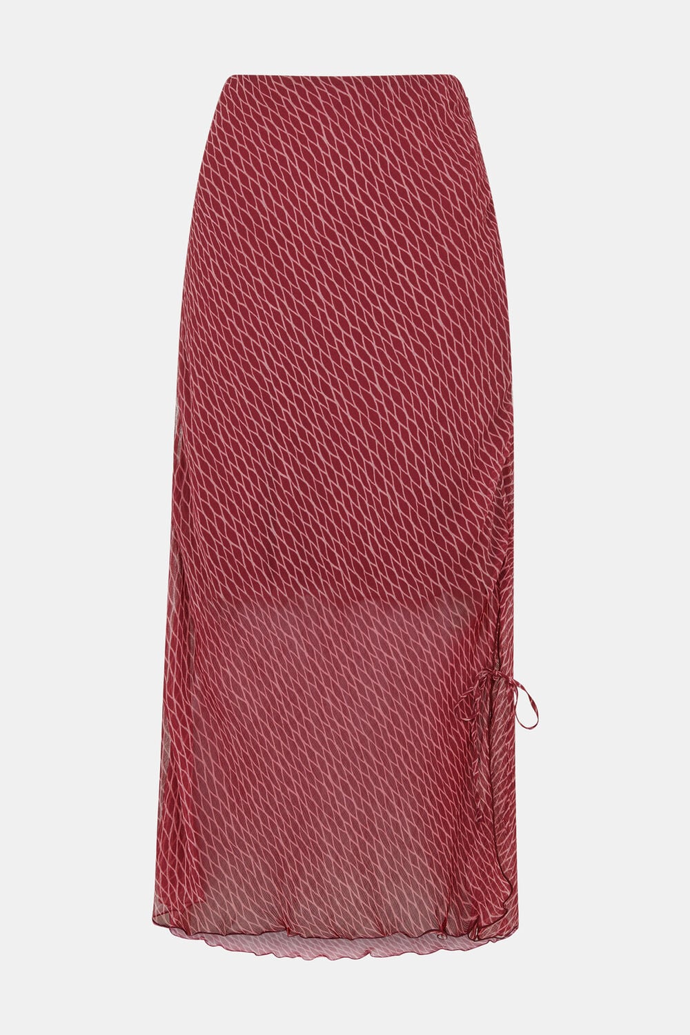 Pink Dainty Net Tie Detail Skirt