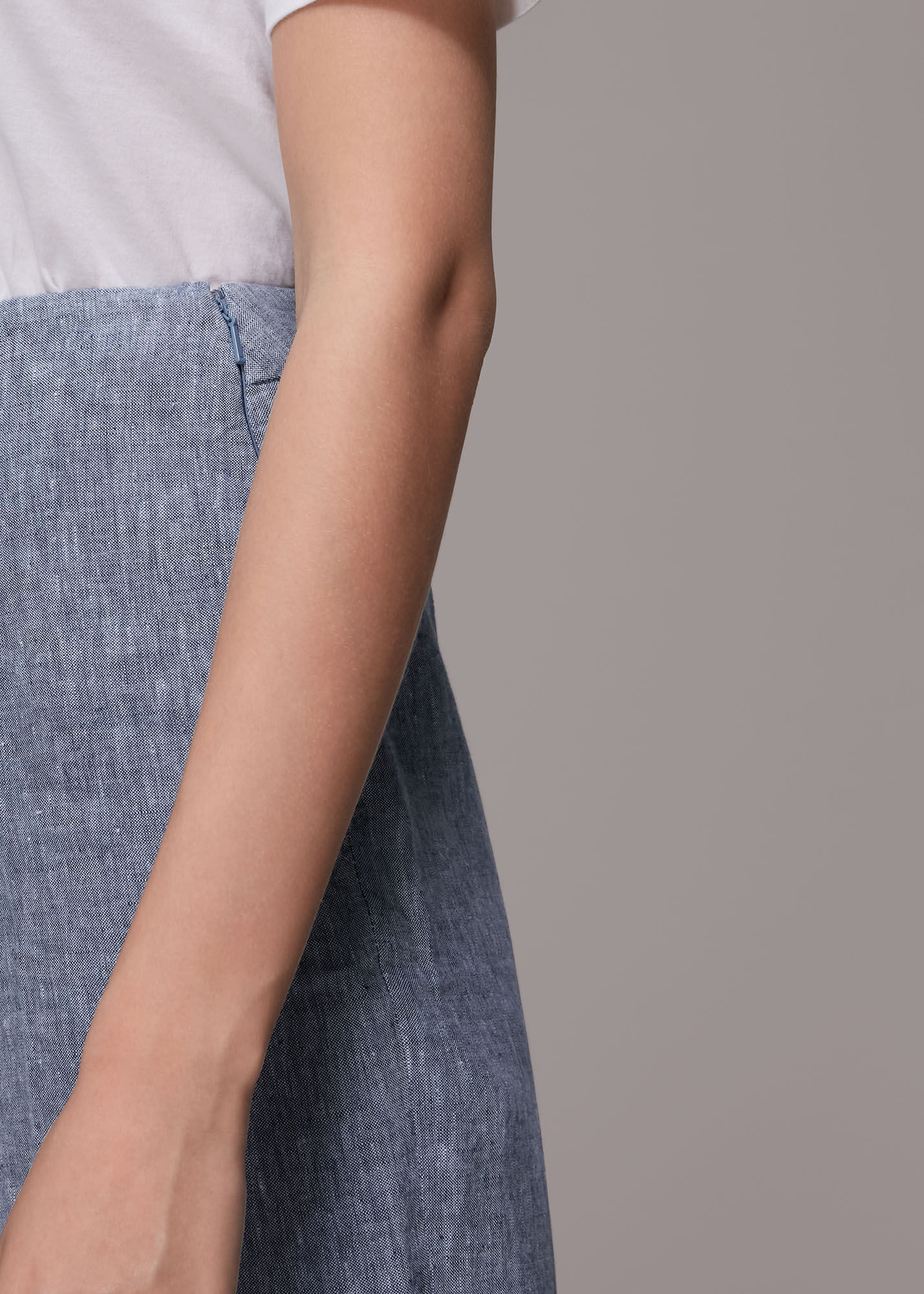 Chambray cropped new arrivals trousers
