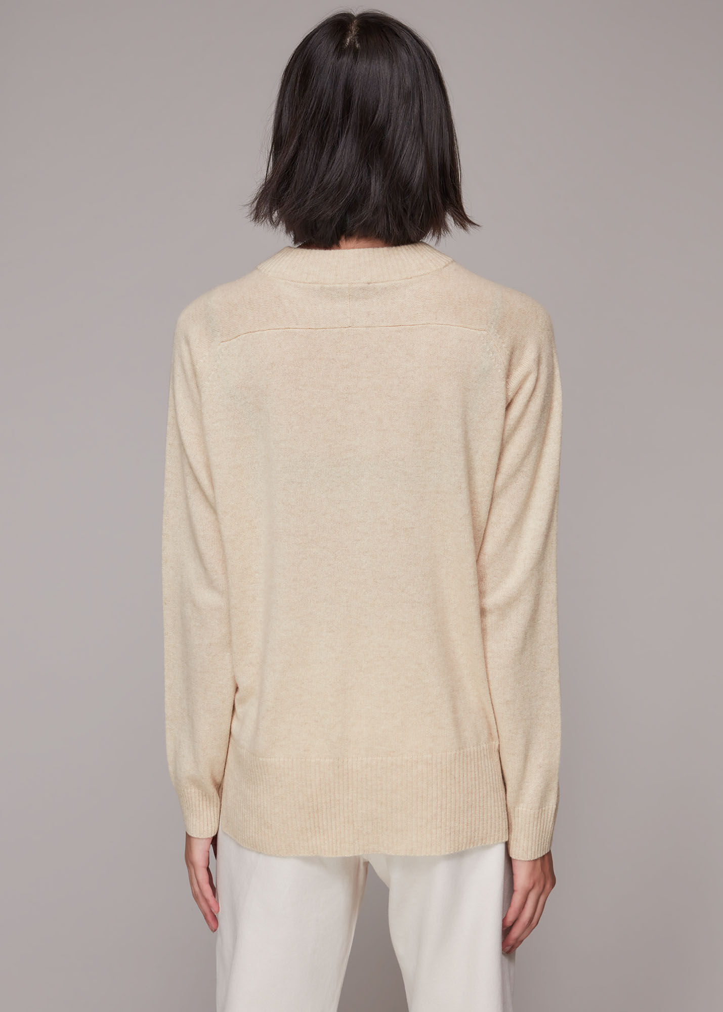 Ivory Cashmere Crew Neck Jumper WHISTLES