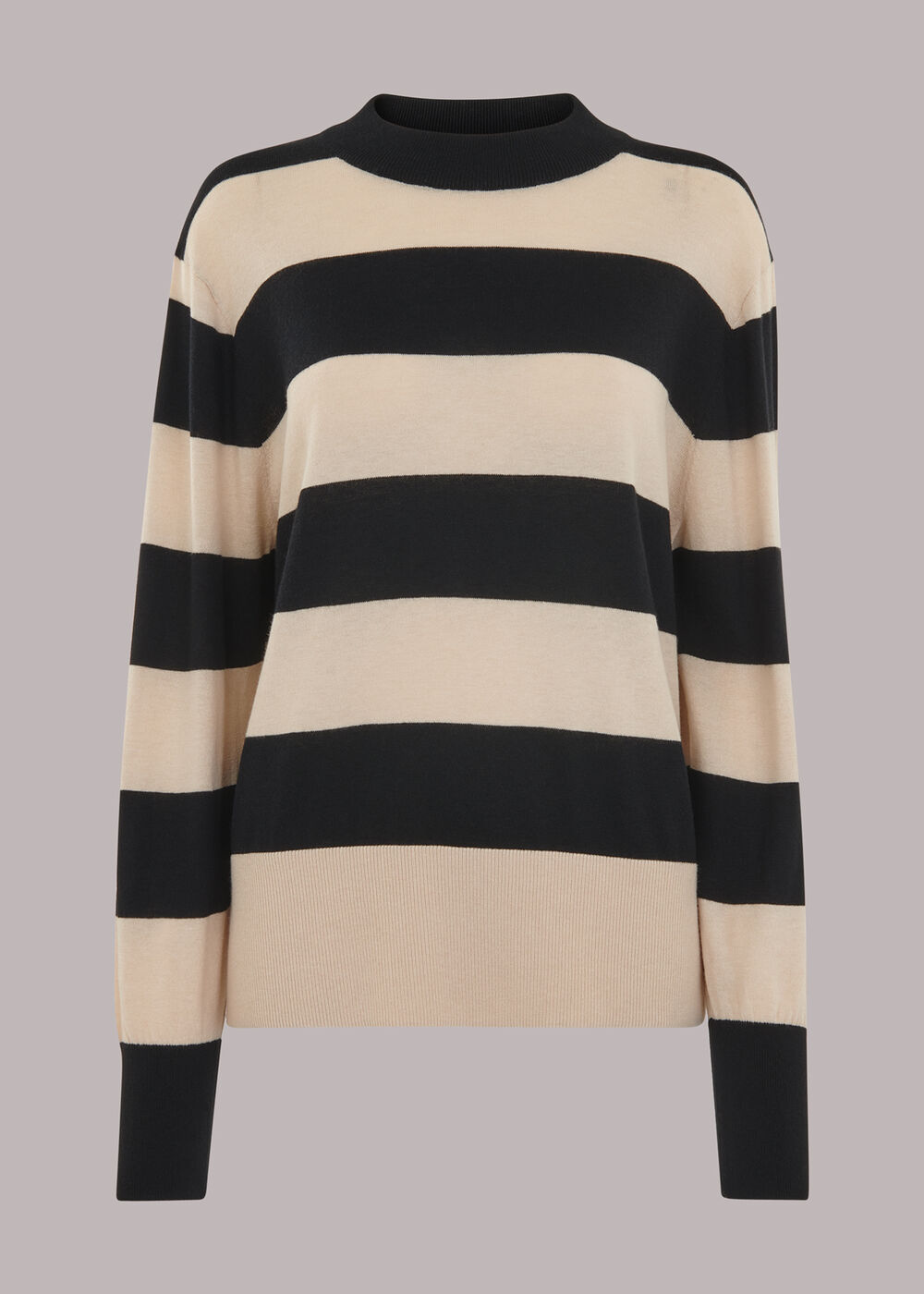 Stripe High Neck Sweater