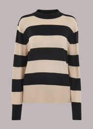 Stripe High Neck Sweater