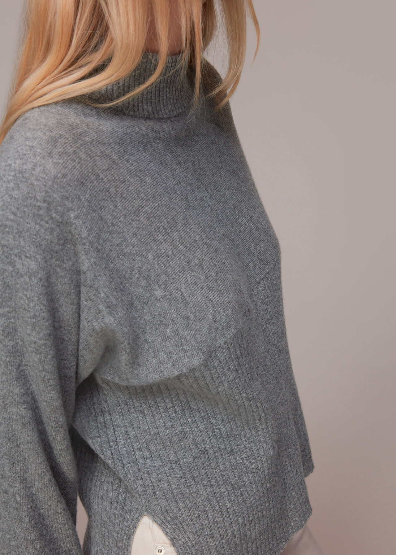 Ribbed Panel Cashmere Sweater