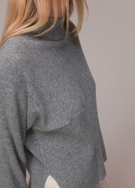 Ribbed Panel Cashmere Sweater