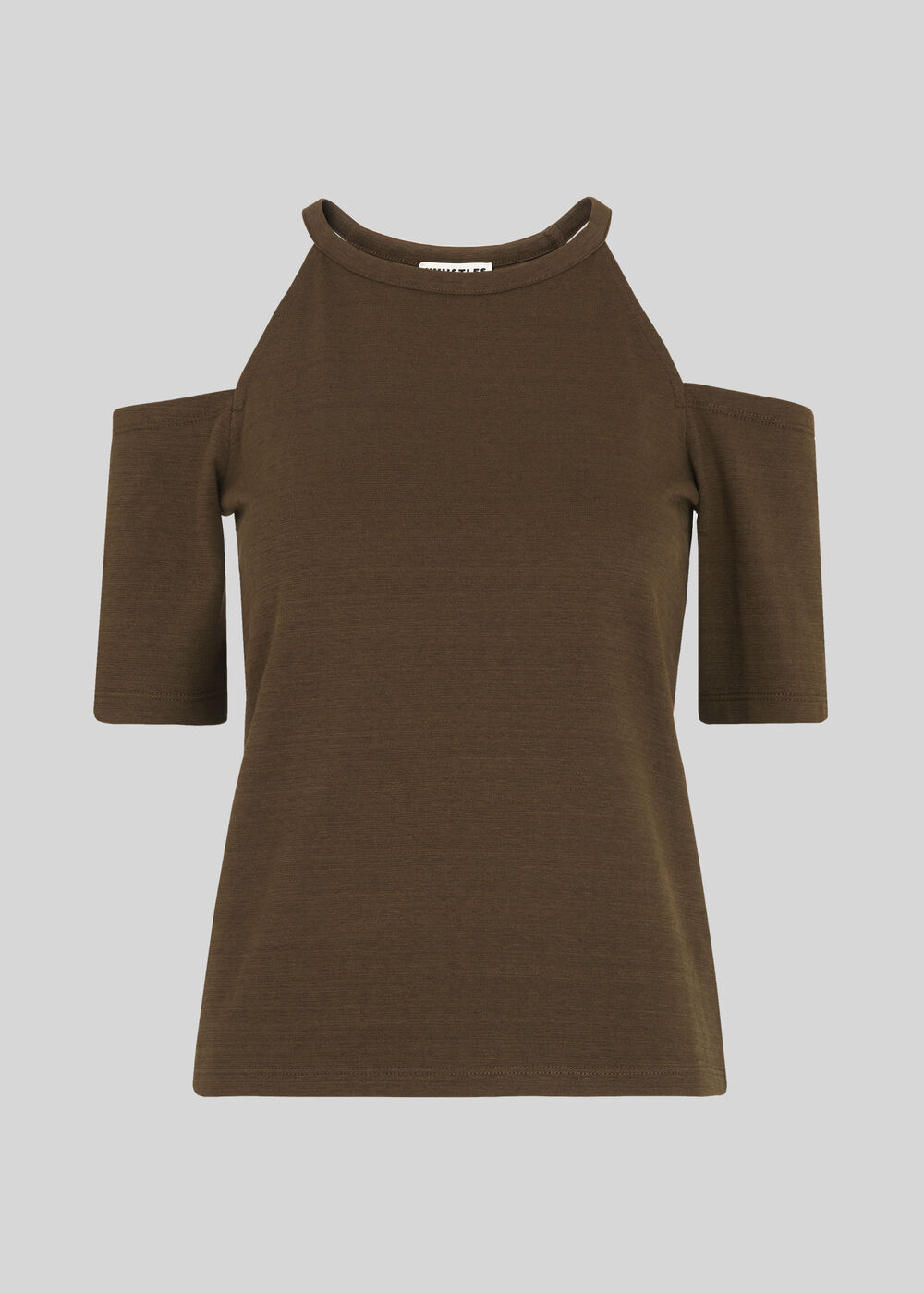 Cold Shoulder Top Khaki