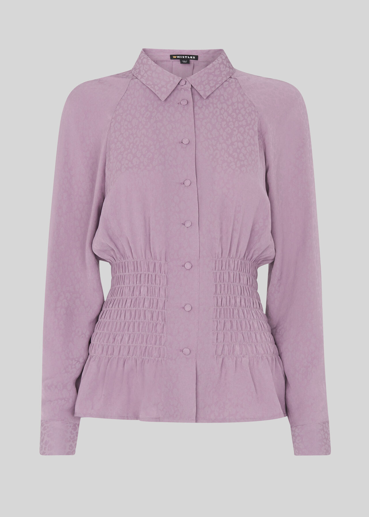 Lilac Claris Animal Jacquard Blouse | WHISTLES