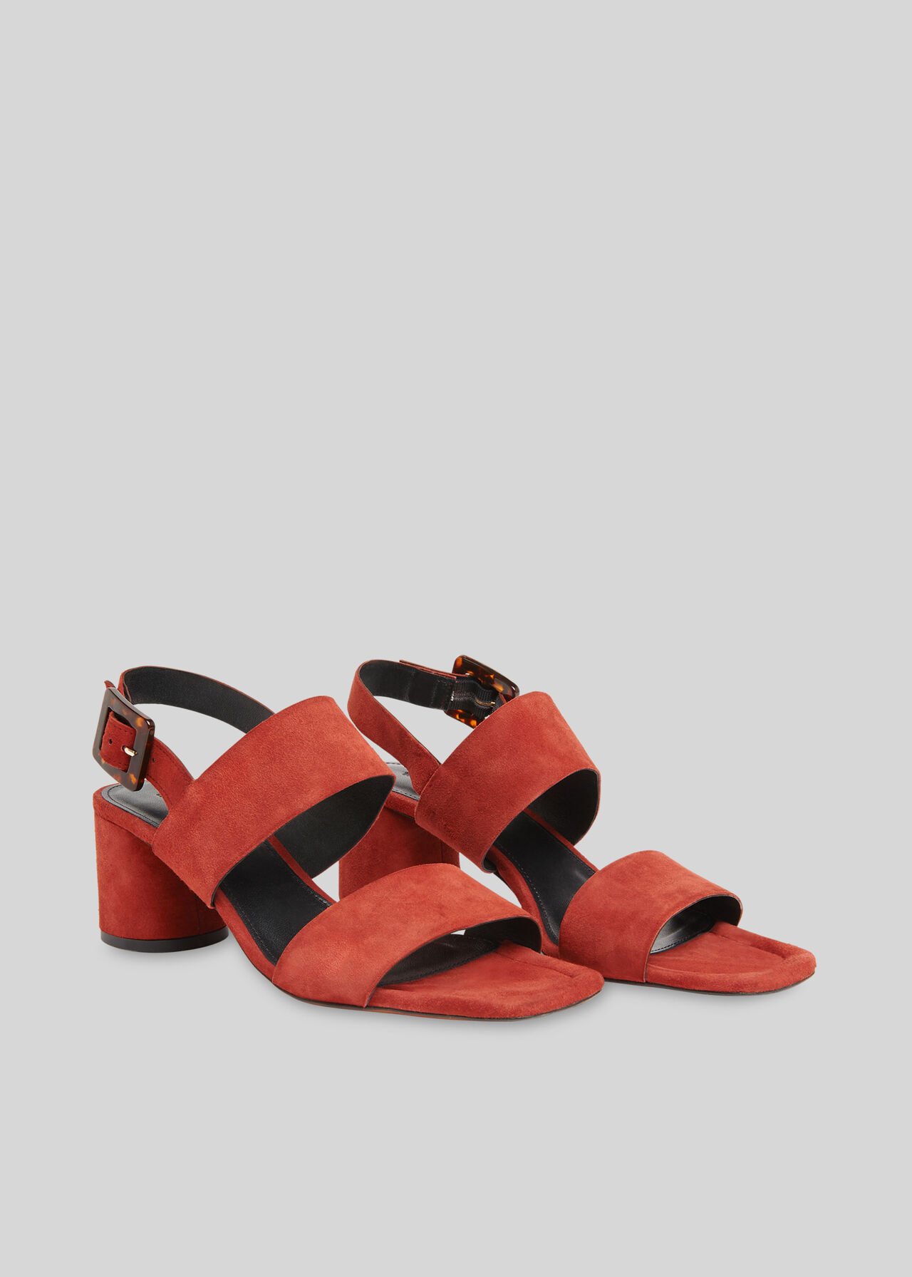 Avery Tort Buckle Sandal Rust