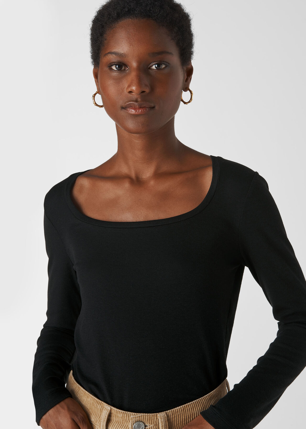 Black Essential Scoop Neck, WHISTLES