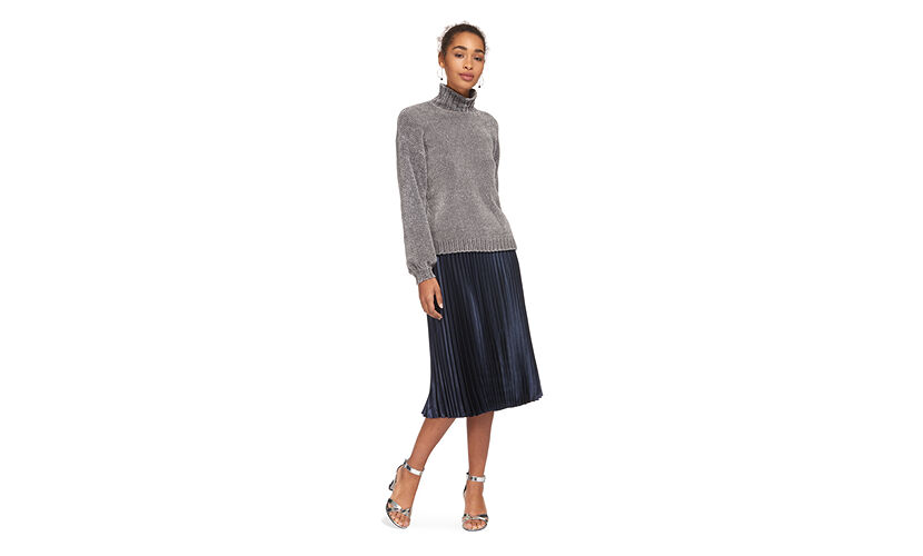 Whistles navy deals pleated skirt
