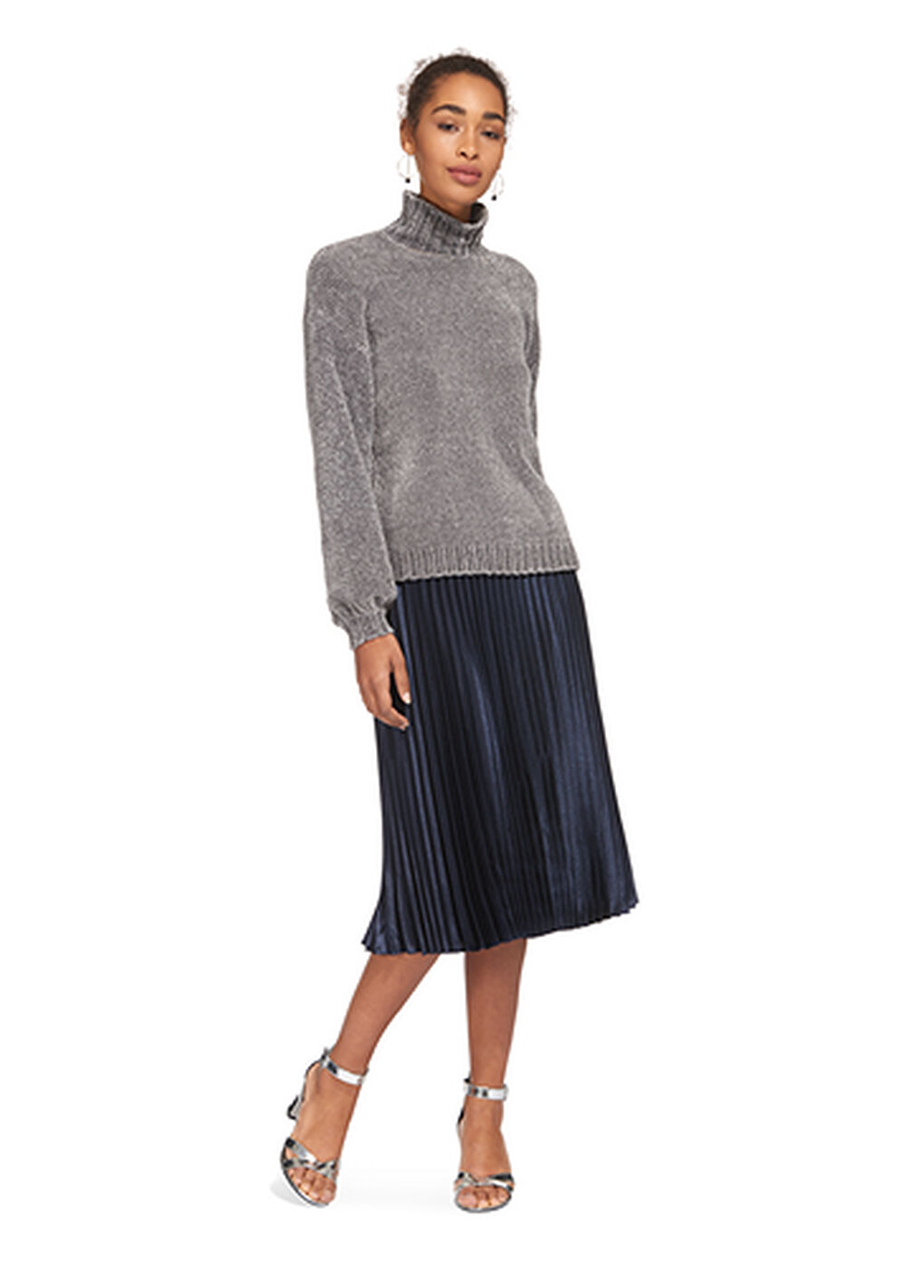 Satin Pleated Skirt