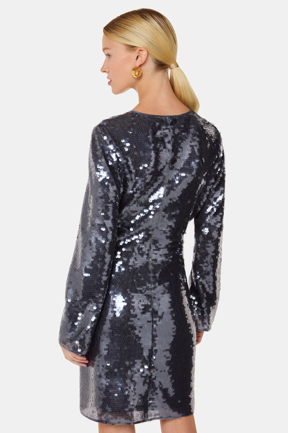 Pewter Sequin Mini Dress